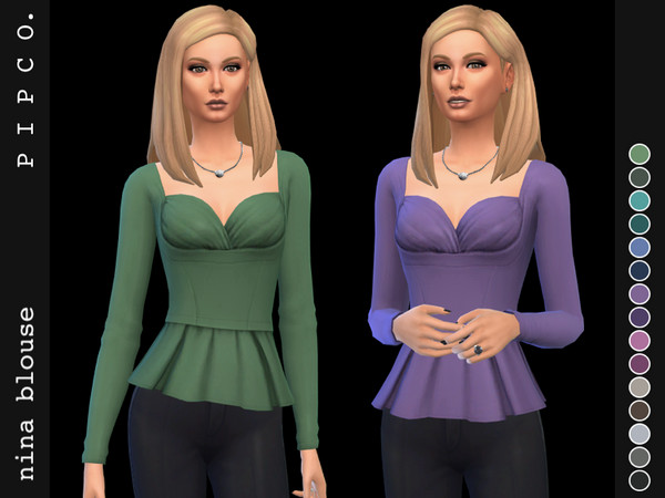 Sims 4 Nina blouse by Pipco at TSR