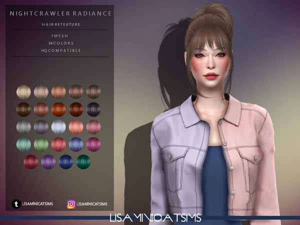 Sims 4 LMCS Nightcrawler Radiance Hair Retexture by Lisaminicatsims at TSR