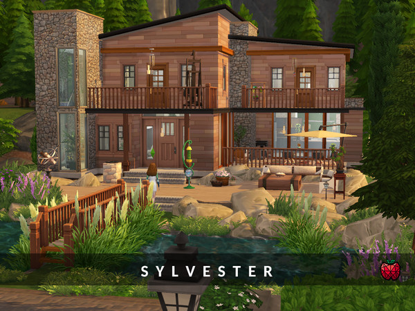 Sims 4 Sylvester cabin in the woods by melapples at TSR
