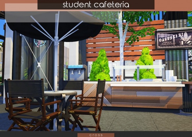 Sims 4 Student Cafeteria by Praline at Cross Design