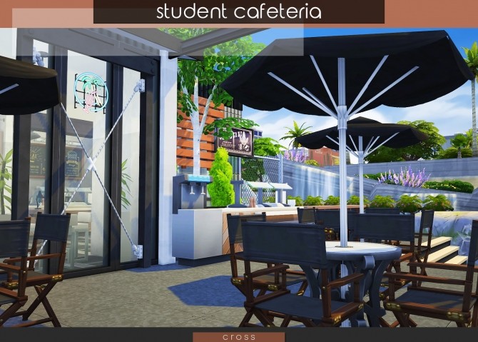 Sims 4 Student Cafeteria by Praline at Cross Design