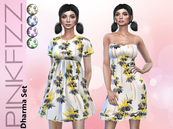 Sims 4 Dharma Set 2 dresses by Pinkfizzzzz at TSR