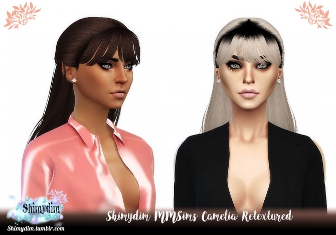 Sims 4 MMSims Magpiesan Camelia Hair Retexture DarkRoots Naturals + Unnaturals at Shimydim Sims
