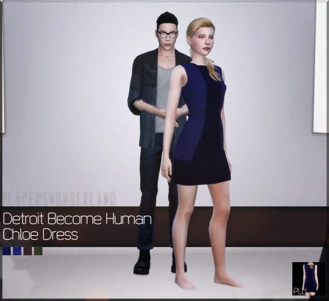 Sims 4 Detroit:Become Human Chloe Dress at PW’s Creations