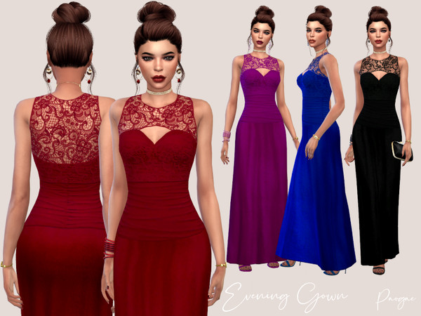 Sims 4 Evening Gown by Paogae at TSR