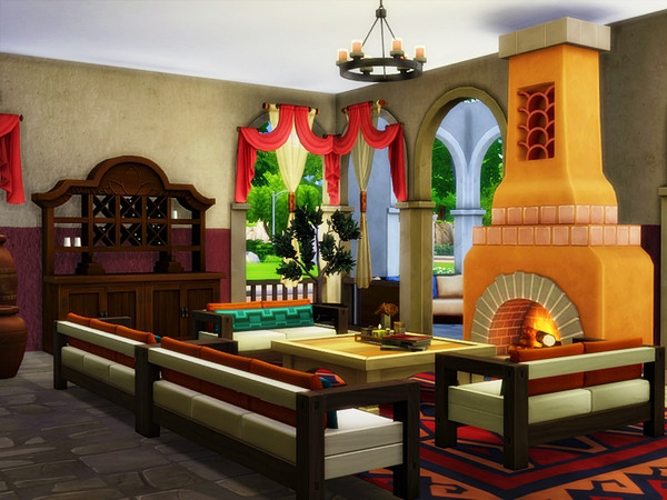 Sims 4 VESTA traditional Spanish house by marychabb at TSR