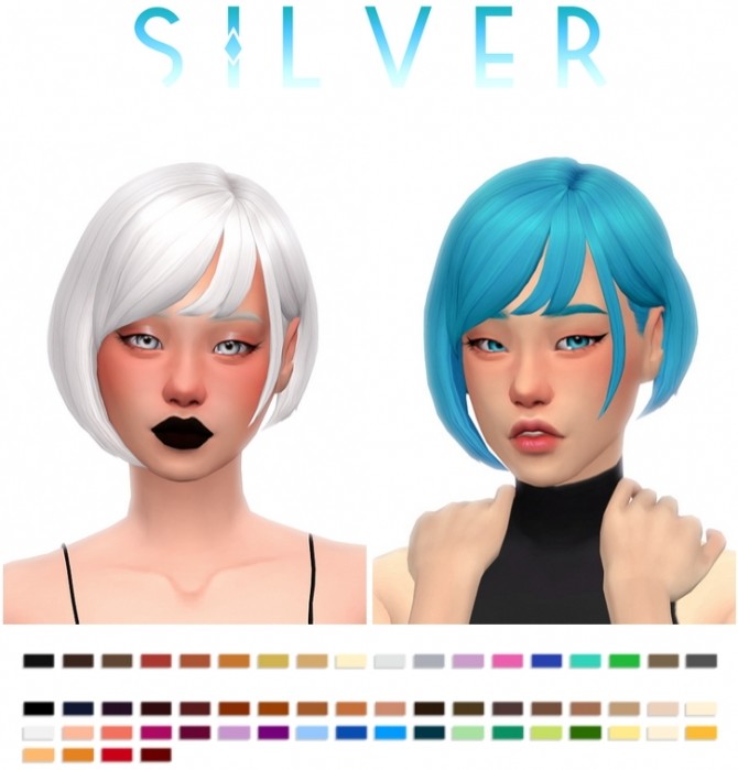 Sims 4 Silver bob hair at Simandy