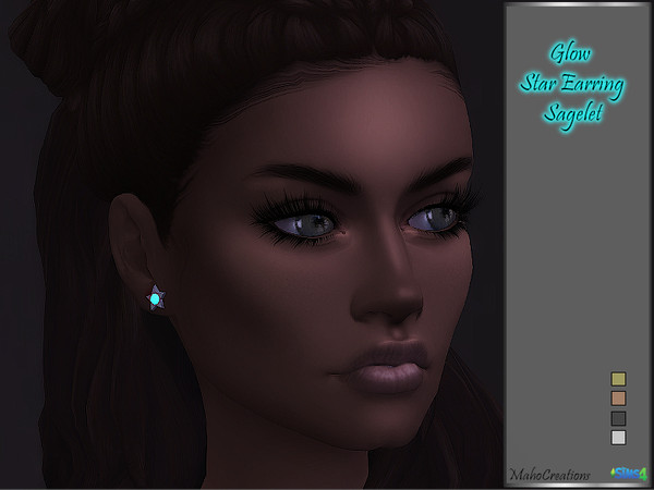 Sims 4 Glow Star Earrings Sagelet by MahoCreations at TSR