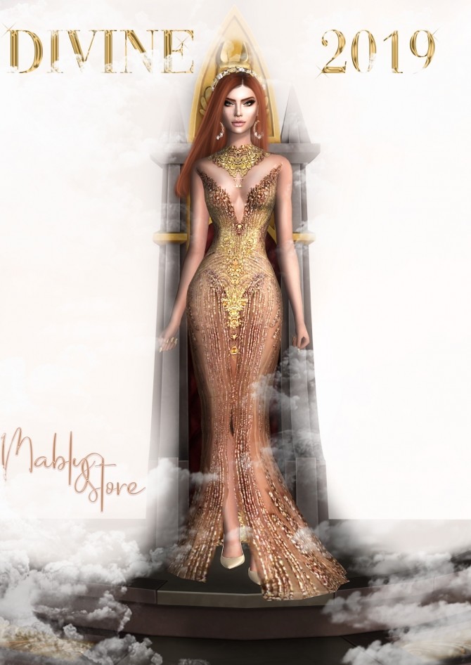 Sims 4 DIVINE 2020 gown at Mably Store