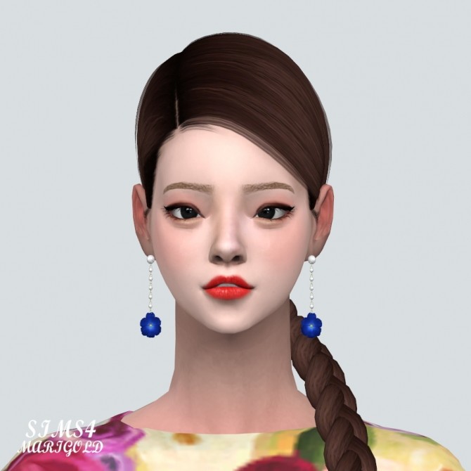 Sims 4 Elegance 1 Flower Pearl Earring V2 at Marigold