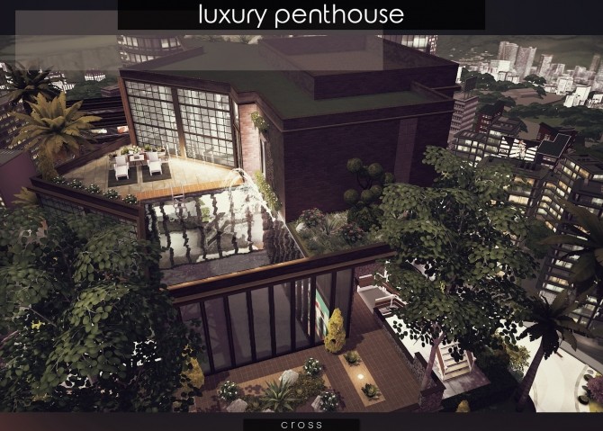 Sims 4 Luxury Penthouse by Praline at Cross Design