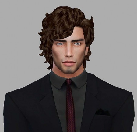 Sebastian Bach natural curly hair for male at HoangLap’s Sims