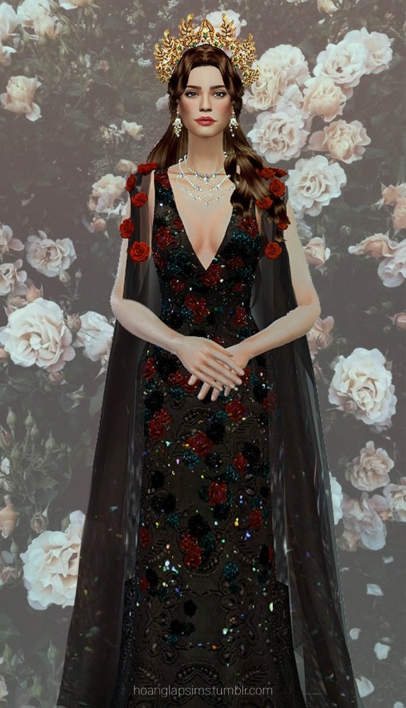 Sims 4 Temptation of Roses gown & crown (P) at HoangLap’s Sims