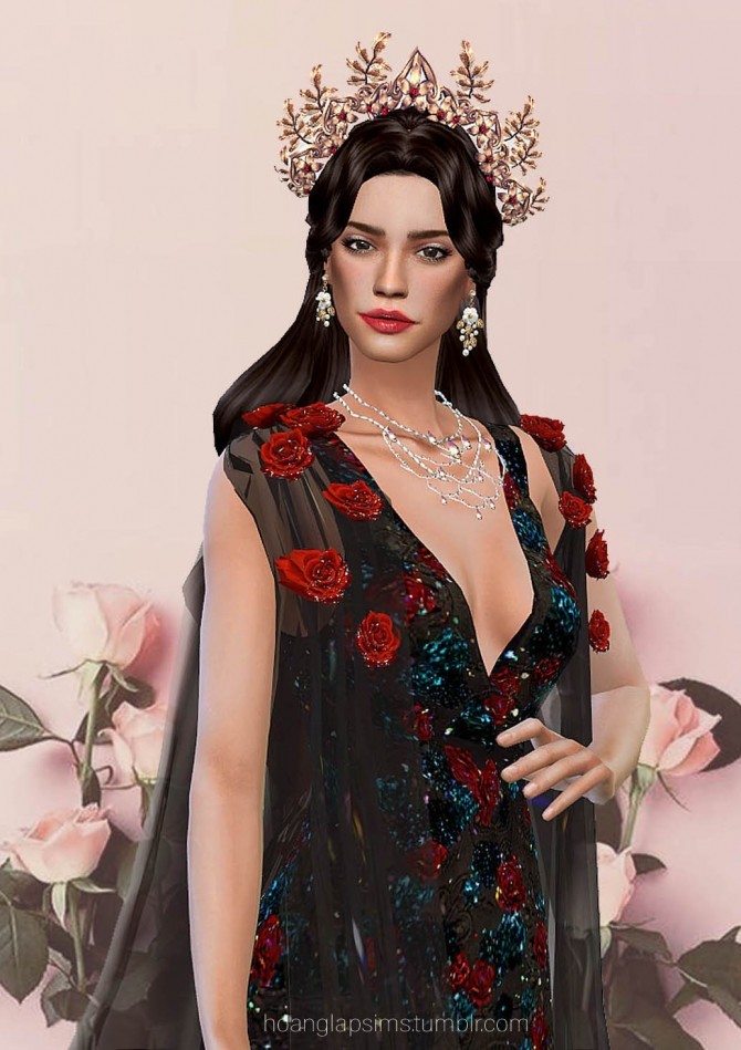 Sims 4 Temptation of Roses gown & crown (P) at HoangLap’s Sims