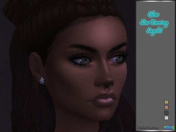 Sims 4 Glow Star Earrings Sagelet by MahoCreations at TSR