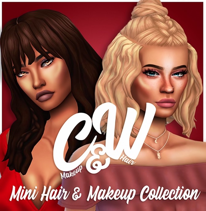 Sims 4 C&W MINI HAIR AND MAKEUP COLLECTION at Wild Pixel