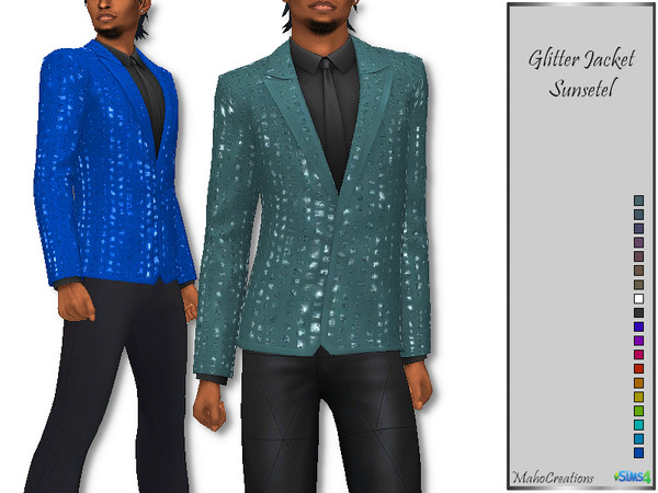Sims 4 Glitter Jacket Sunsetel by MahoCreations at TSR