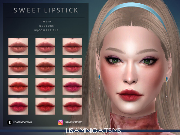 Sims 4 LMCS Sweet Lipstick HQ by Lisaminicatsims at TSR