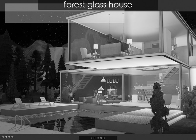 Sims 4 Forest Glass House at Cross Design