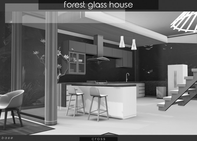 Sims 4 Forest Glass House at Cross Design
