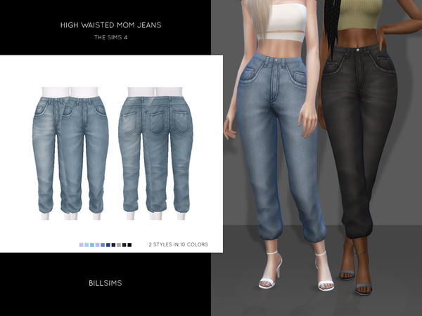 Sims 4 High Waisted Mom Jeans by Bill Sims at TSR