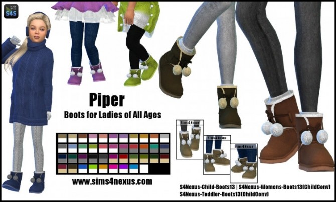 Sims 4 Piper boots by SamanthaGump at Sims 4 Nexus