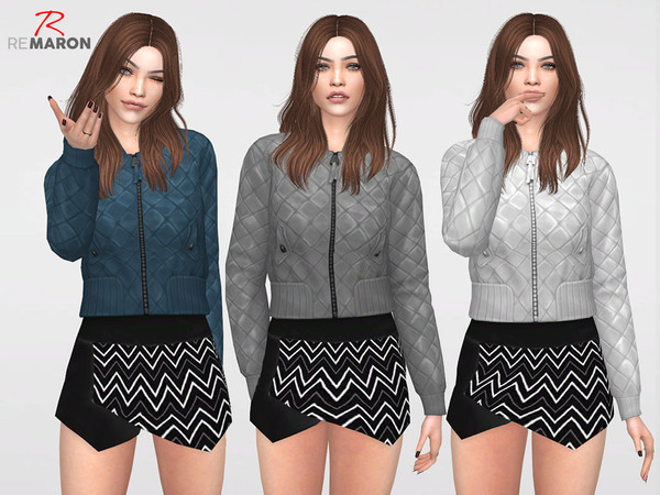 Sims 4 Leather Jacket for Women by remaron at TSR