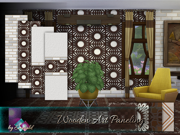 Sims 4 Wooden Art Paneling by emerald at TSR