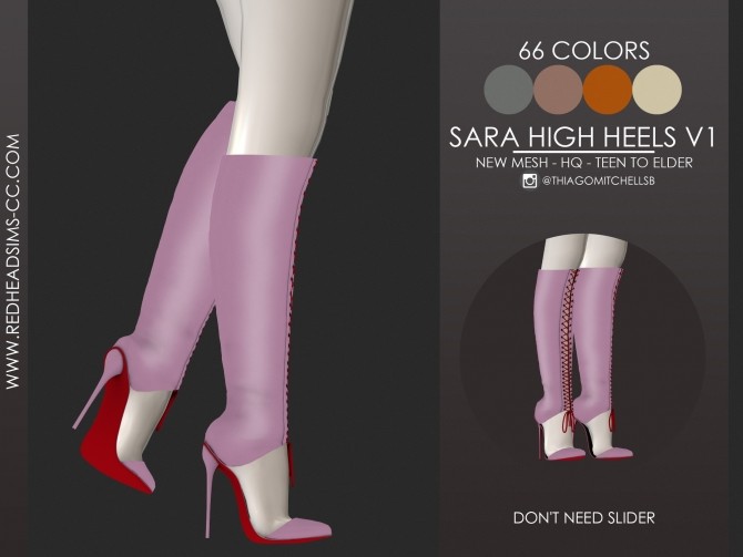 Sims 4 SARA HIGH HEELS by Thiago Mitchell at REDHEADSIMS