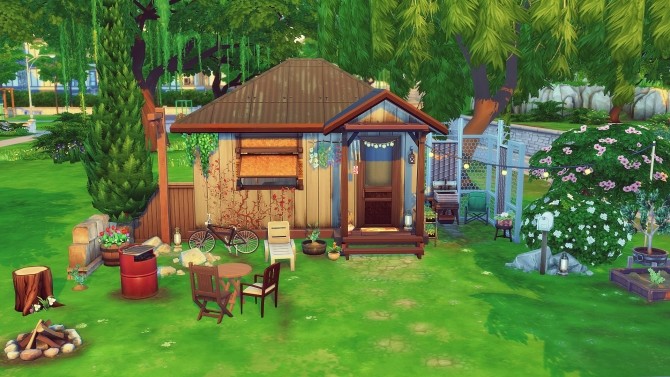 Sims 4 Ouistiti tiny house by Angerouge at Studio Sims Creation