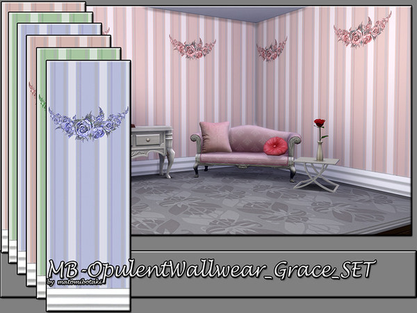 Sims 4 MB Opulent Wallwear Grace SET by matomibotaki at TSR