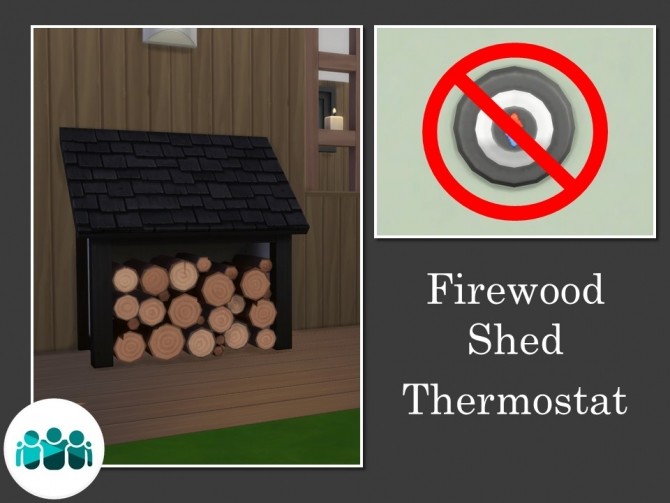 Sims 4 Firewood Shed Thermostat by Teknikah at Mod The Sims