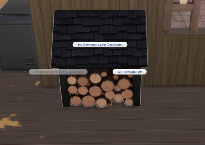 Sims 4 Firewood Shed Thermostat by Teknikah at Mod The Sims