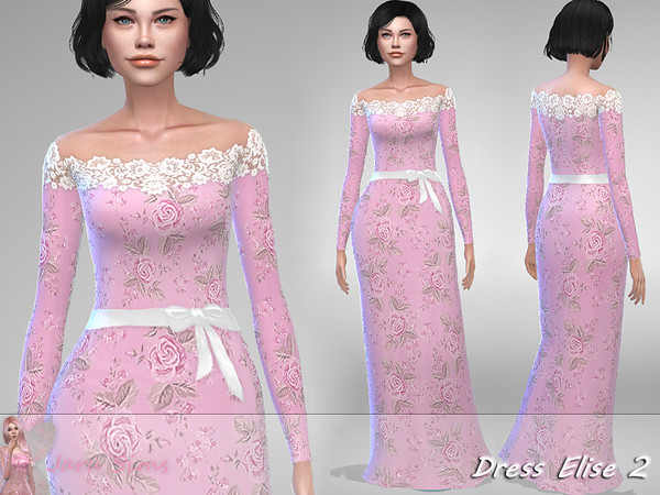 Sims 4 Dress Elise 2 by Jaru Sims at TSR