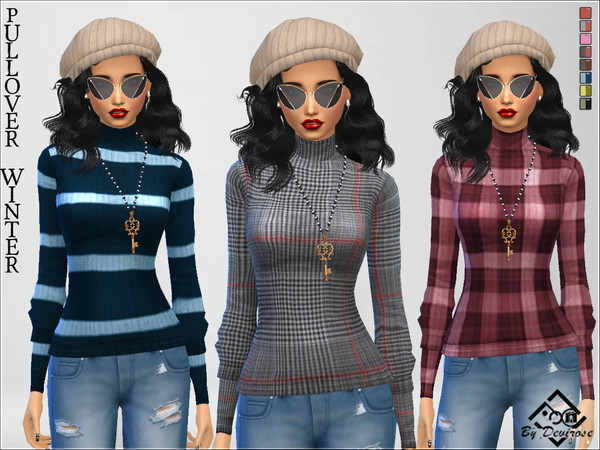 Sims 4 Pullover Winter by Devirose at TSR
