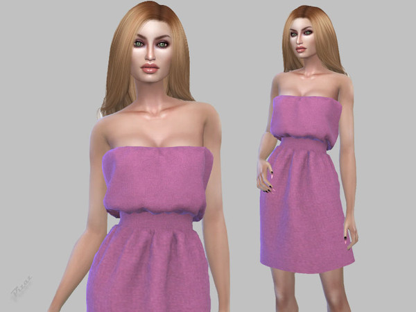 Sims 4 Strapless Dress by pizazz at TSR