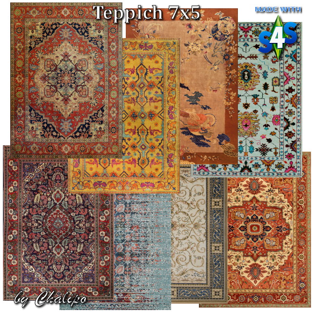 Sims 4 Oriental rug 7x5 by Chalipo at All 4 Sims
