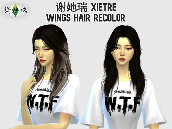 Sims 4 Wings Hair Recolor by xietresims at TSR