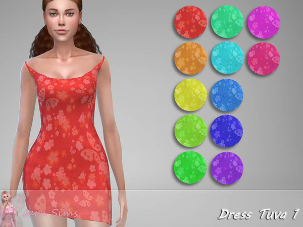 Sims 4 Dress Tuva 1 by Jaru Sims at TSR