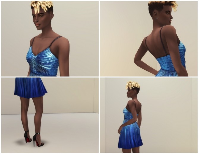 Sims 4 Pleated Slik Blend LAME Dress at Rusty Nail