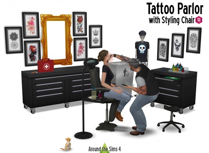 Sims 4 Tattoo Parlor set by Sandy at Around the Sims 4