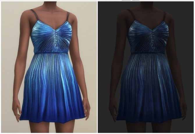 Sims 4 Pleated Slik Blend LAME Dress at Rusty Nail
