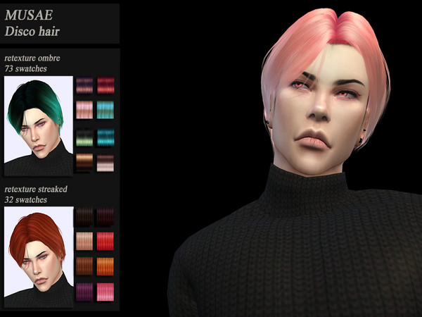 Sims 4 Male hair recolor retexture Musae Disco by HoneysSims4 at TSR