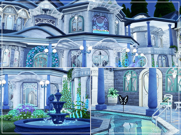 Sims 4 Lunar Sanctum two story estate by Xandralynn at TSR