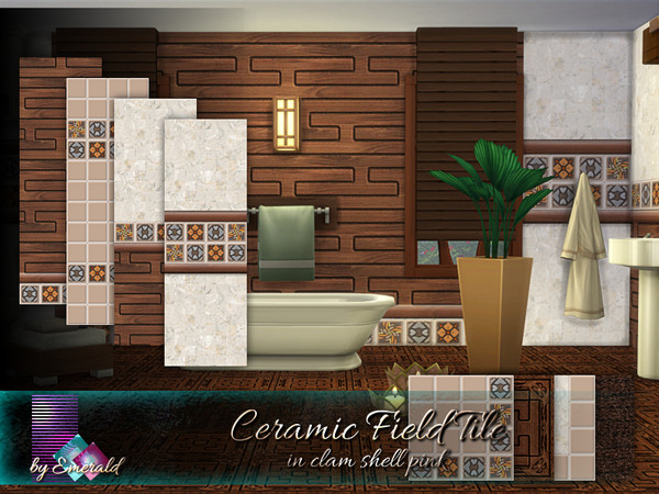 Sims 4 Ceramic Field Tile in clam shell pink by emerald at TSR