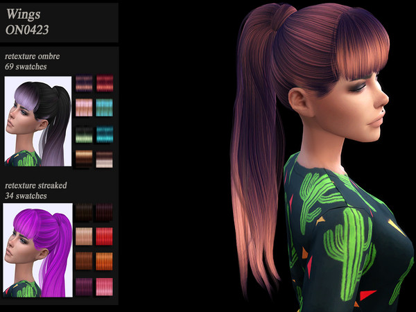 Sims 4 Female hair recolor retexture WIngs ON0423 by HoneysSims4 at TSR