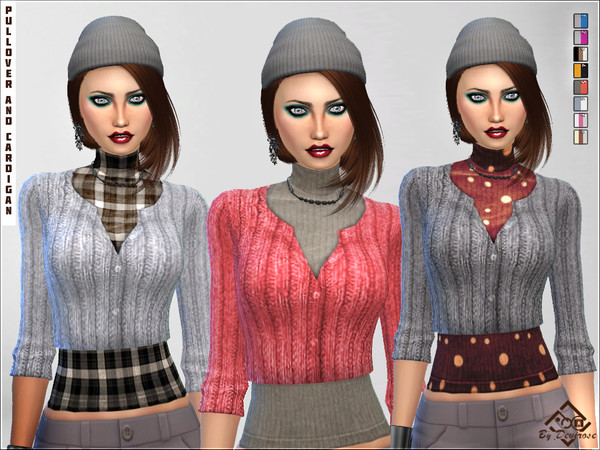 Sims 4 Pullover and Cardigan by Devirose at TSR