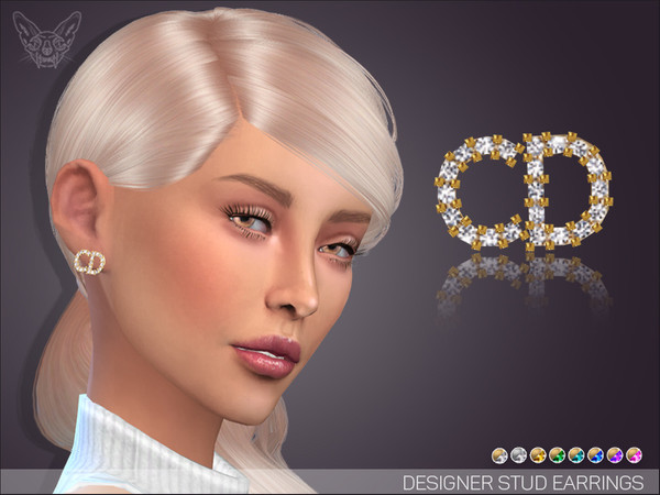 Sims 4 Designer Stud Earrings by feyona at TSR