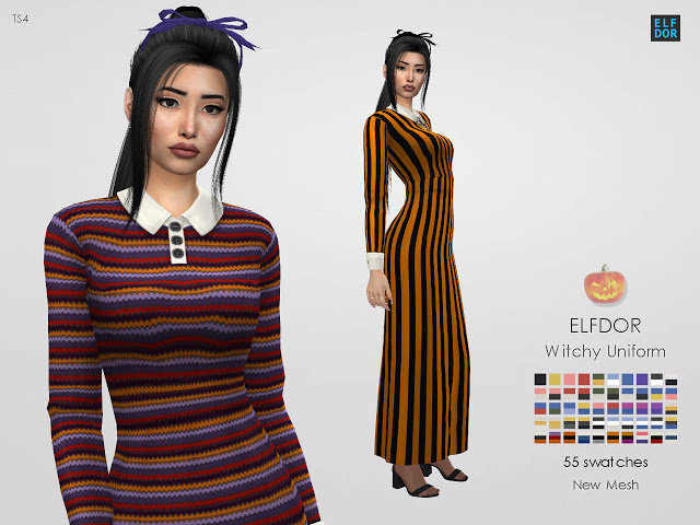Sims 4 Witchy School Uniform at Elfdor Sims