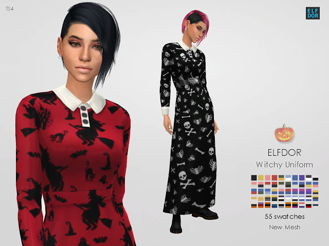 Sims 4 Witchy School Uniform at Elfdor Sims